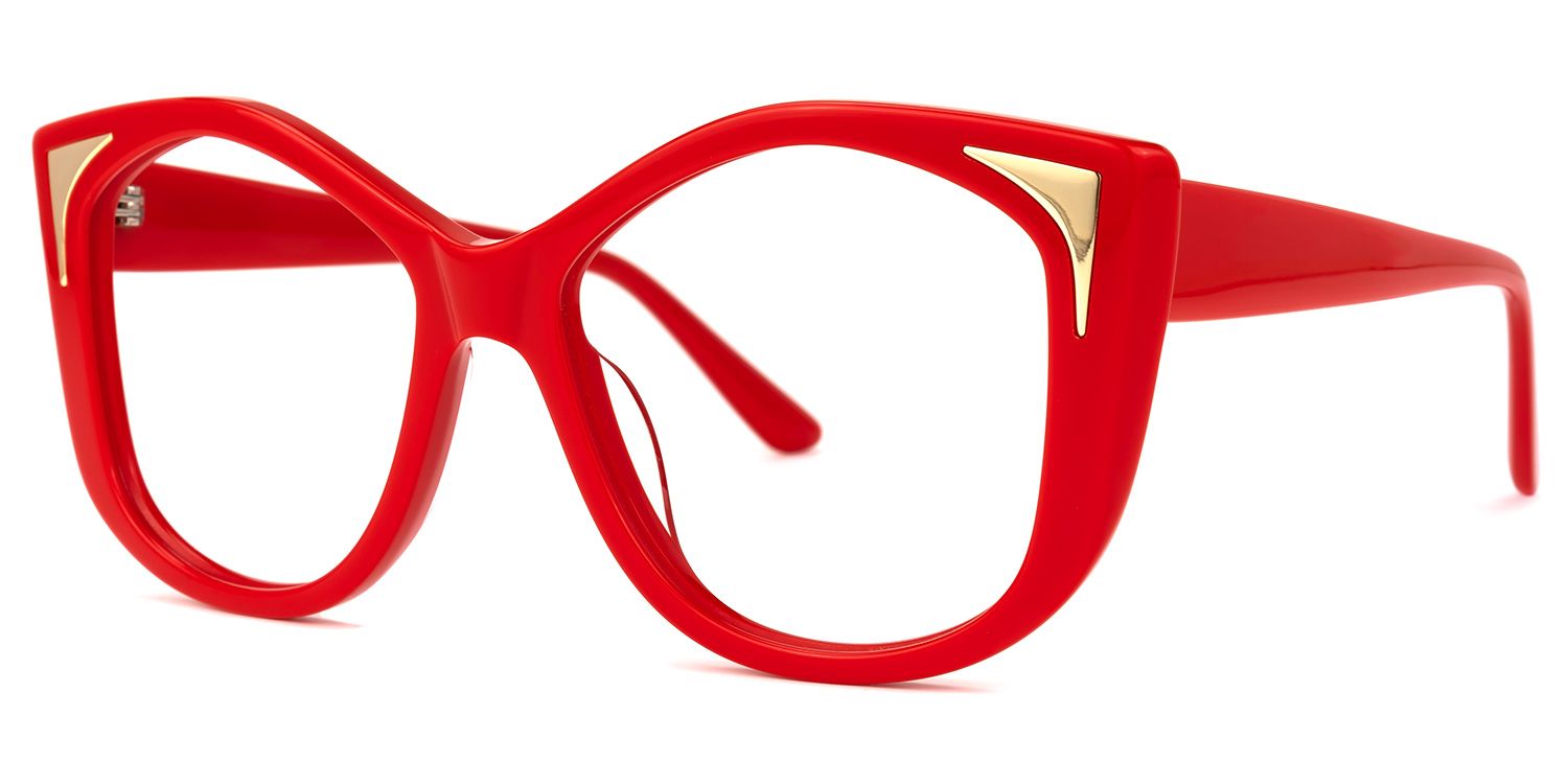 Galeana - Cat Eye Red Eyeglasses | Vooglam Front View