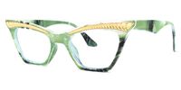 Hurtado - Cat Eye Green Eyeglasses | Vooglam Front View