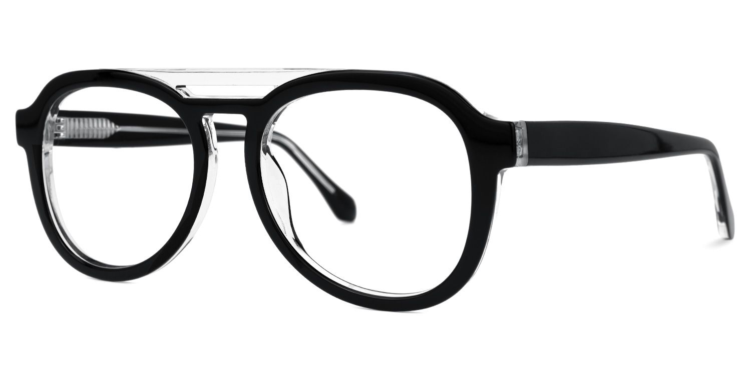 Barraza - Aviator Black Eyeglasses | Vooglam Front View