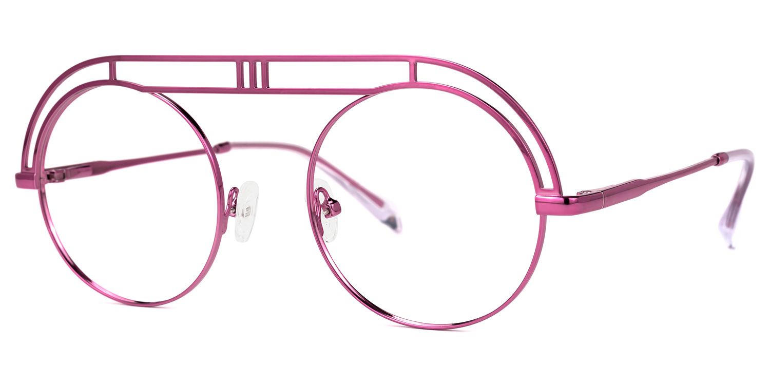 Valverde - Aviator Purple Eyeglasses | Vooglam Front View