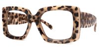 Borislav - Bold Animal Print Square Frame Glasses | Vooglam Front View