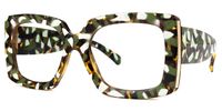 Borislav - Rectangle Green/Pattern Eyeglasses | Vooglam Front View