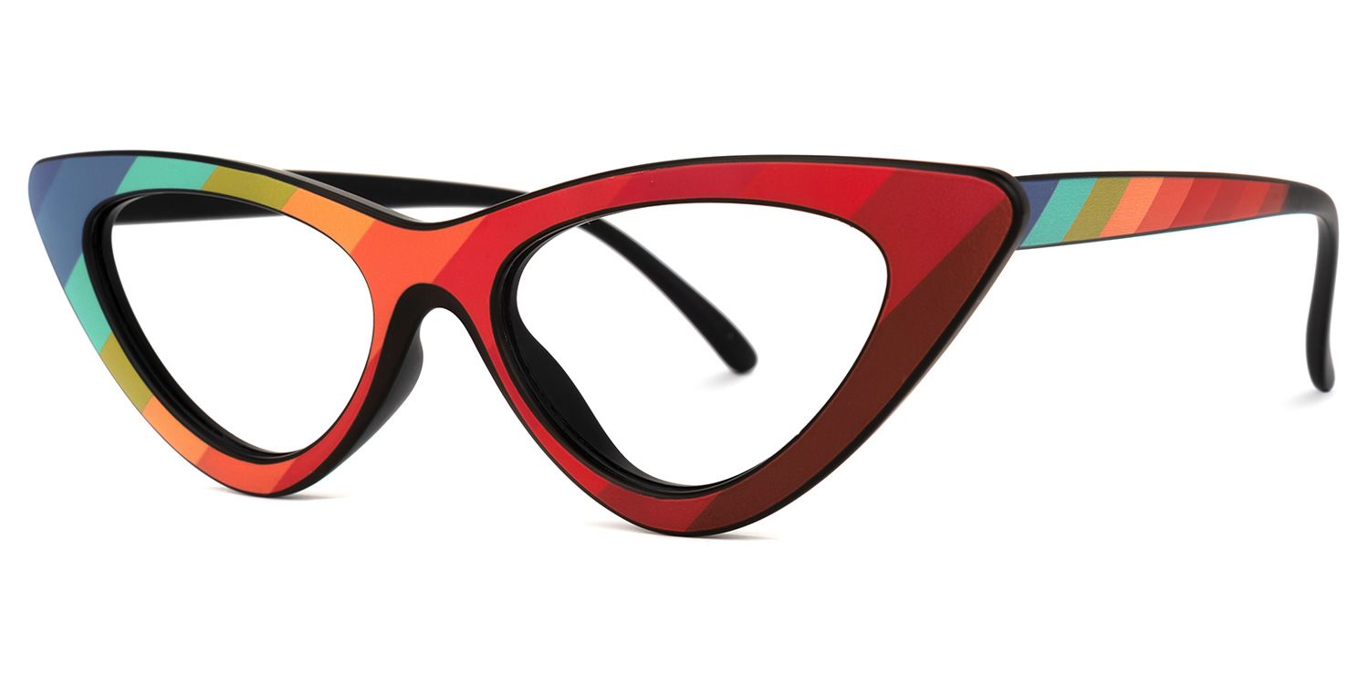 Augusto - Cat Eye Multicolor Eyeglasses | Vooglam Front View