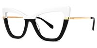 Lunsford - Cat Eye White/Black Two-tone Eyeglasses | Vooglam Front View
