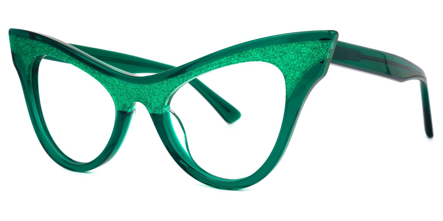 Cintron - Cat Eye Green Eyeglasses | Vooglam Front View