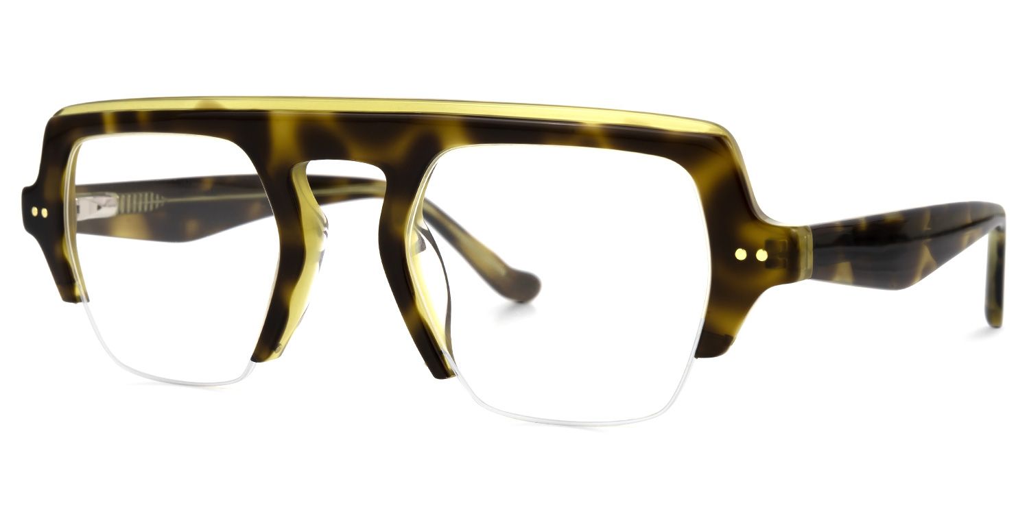 Janette - Aviator Tortoise Eyeglasses | Vooglam Front View