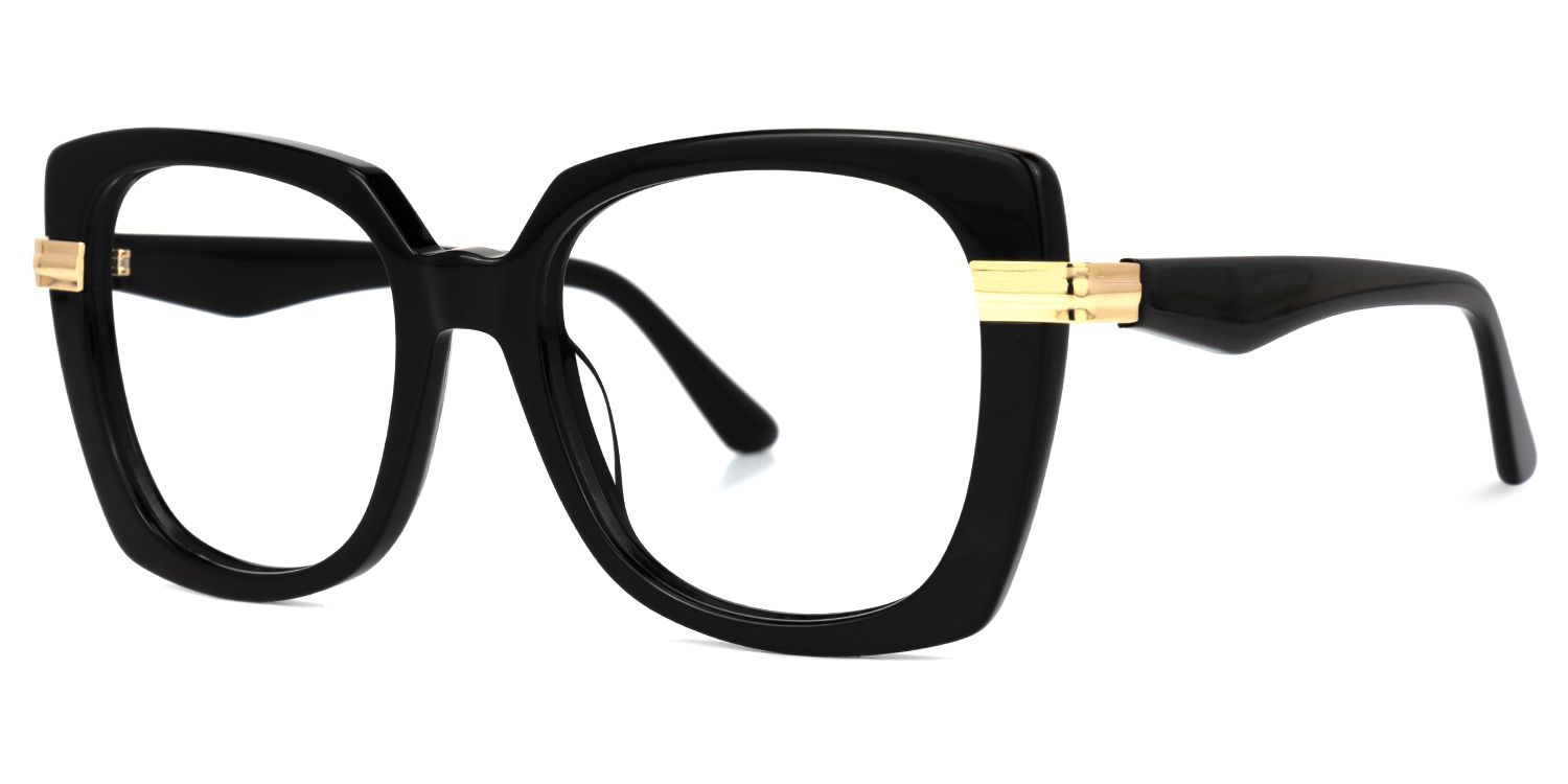 Broderick - Square Black Eyeglasses | Vooglam Front View