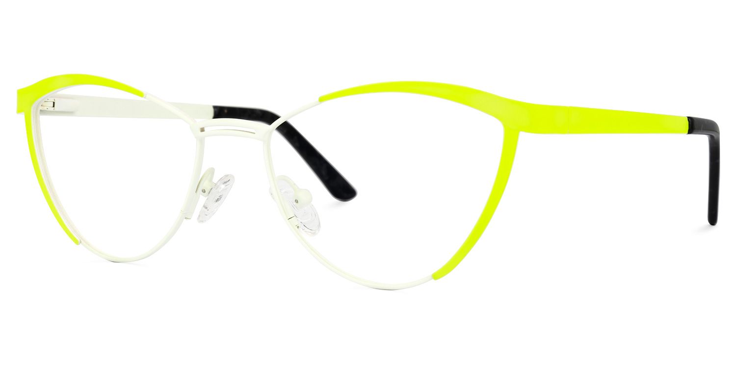 Sydney - Cat Eye Yellow Eyeglasses │Vooglam Front View