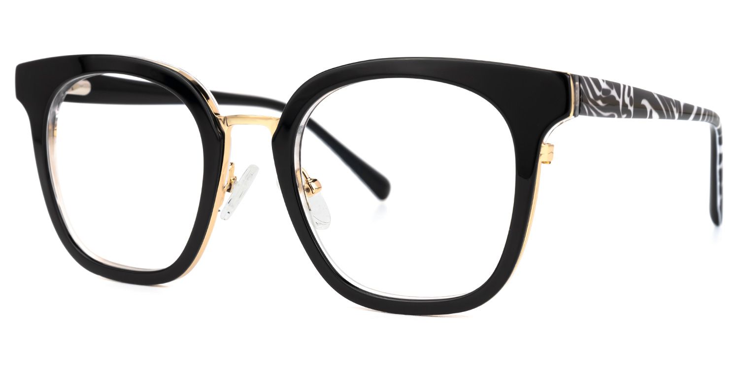 Aguilera - Square Black Eyeglasses | Vooglam Front View