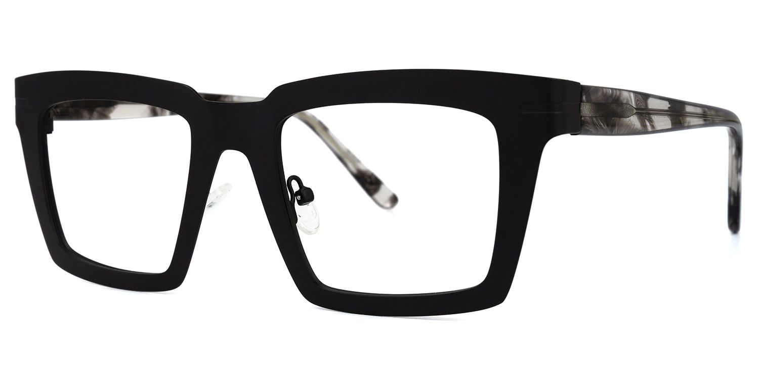 Arnal - Rectangle Black Eyeglasses | Vooglam Front View