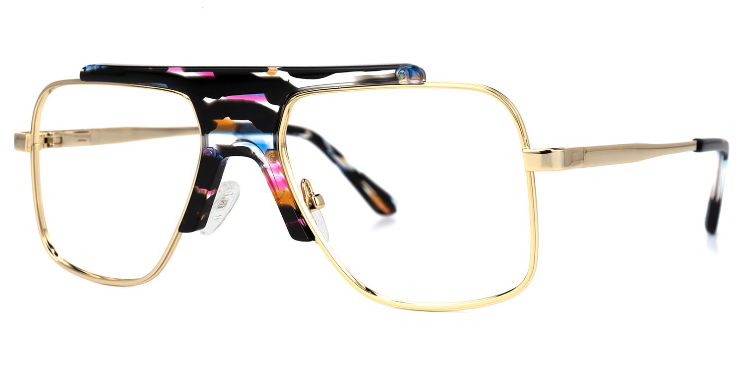 Frazier - Aviator Multicolor Eyeglasses | Vooglam Front View