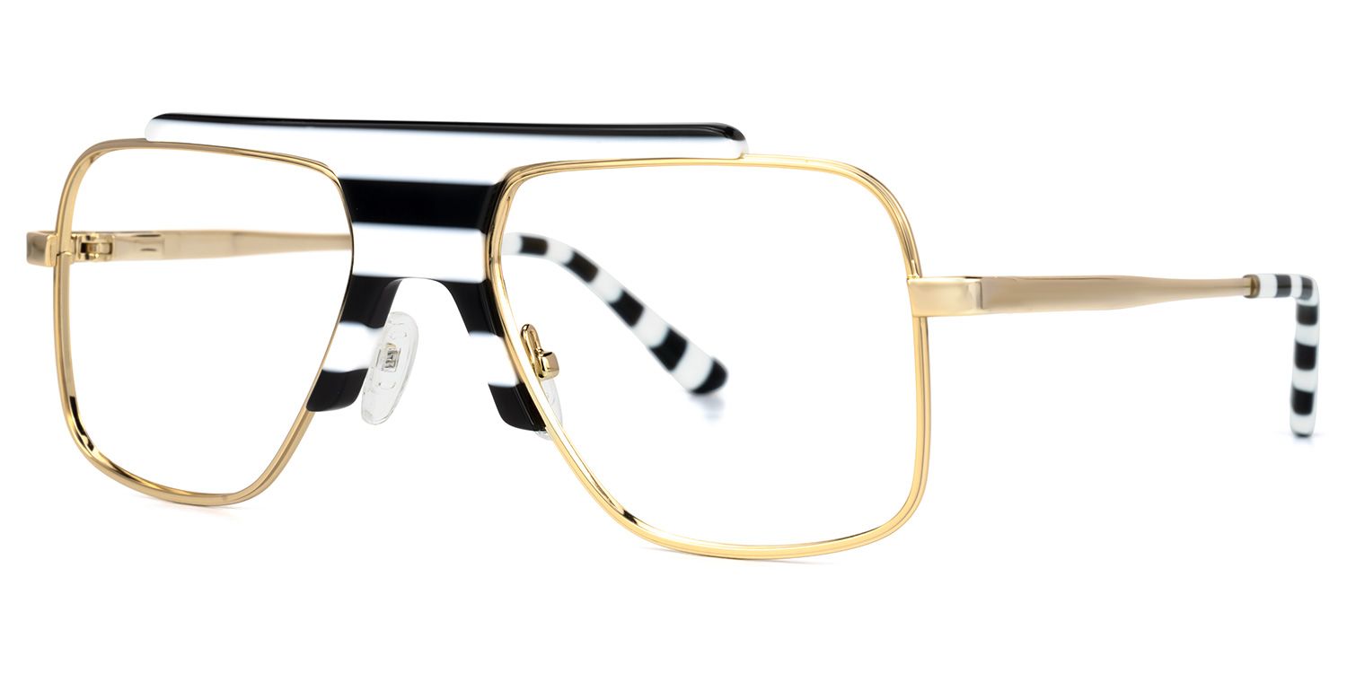 Frazier - Aviator Black/White Eyeglasses | Vooglam Front View