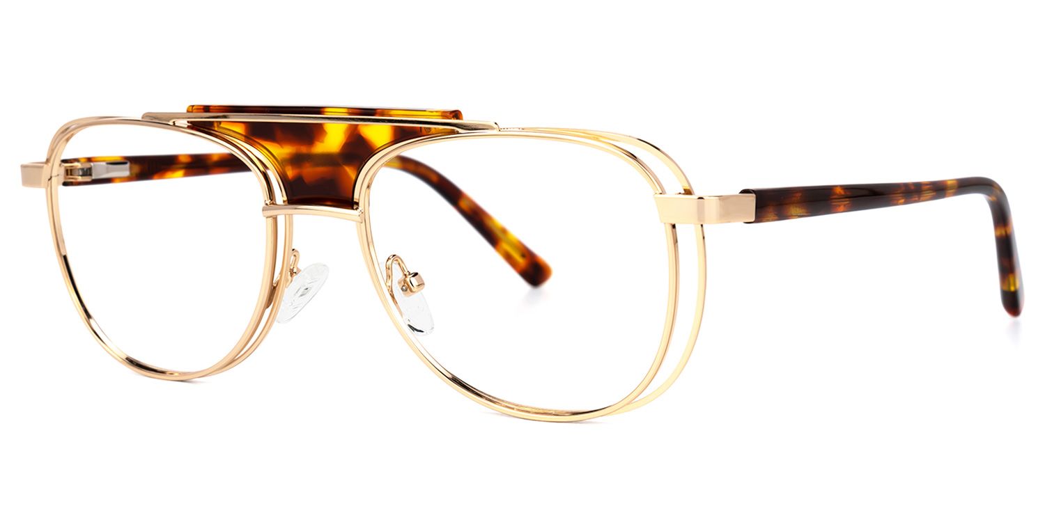 Rosado - Aviator Tortoise Eyeglasses | Vooglam Front View