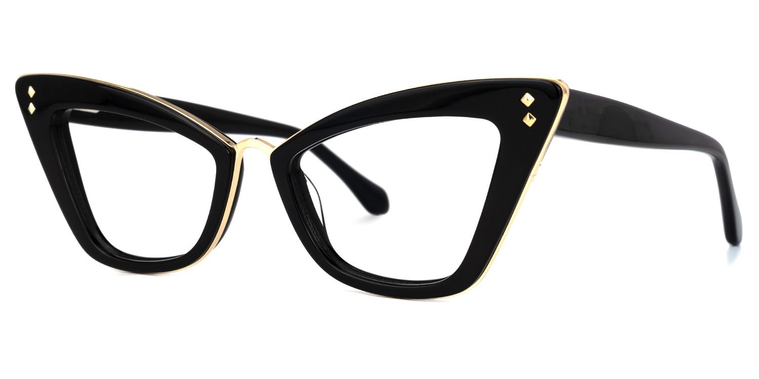 Ferreira - Cat Eye Black Eyeglasses | Vooglam Front View