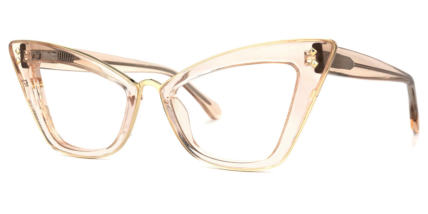 Ferreira - Cat Eye Pink Eyeglasses | Vooglam Front View
