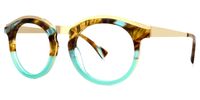 Vianney - Round Blue Two-tone Eyeglasses | Vooglam Front View