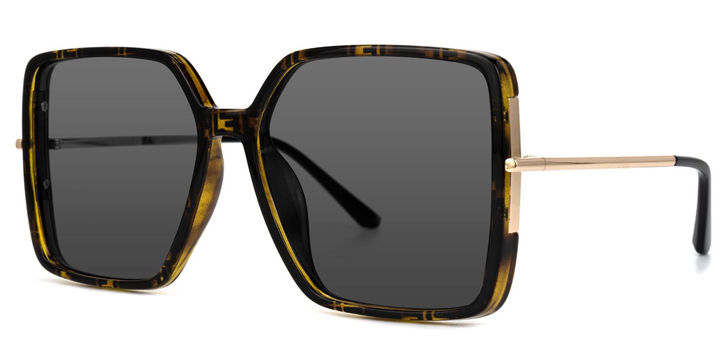 Bautista - Square Tortoise Sunglasses | Vooglam Front View