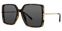 Bautista - Square Tortoise Sunglasses | Vooglam Front View