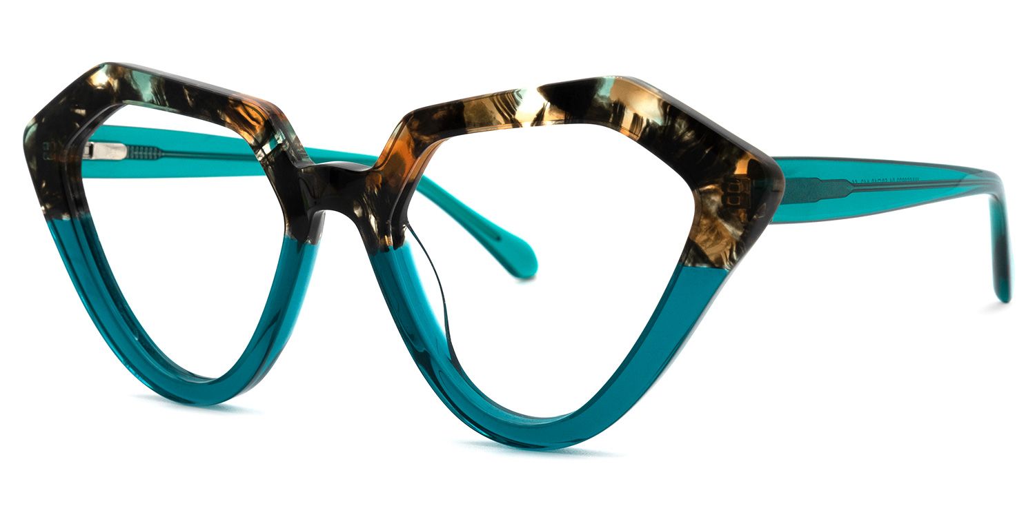 Farhana - Geometric Two-tone Eyeglasses by Vooglam - Front View