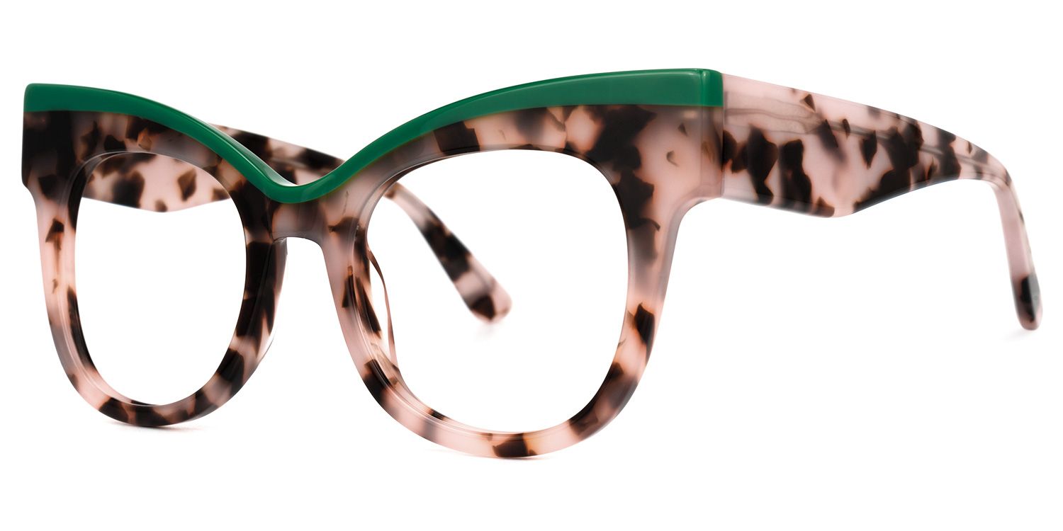 Rudell - Browline Pink/Tortoise Eyeglasses | Vooglam Front View