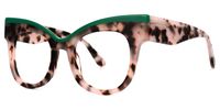 Rudell - Browline Pink/Tortoise Eyeglasses | Vooglam Front View