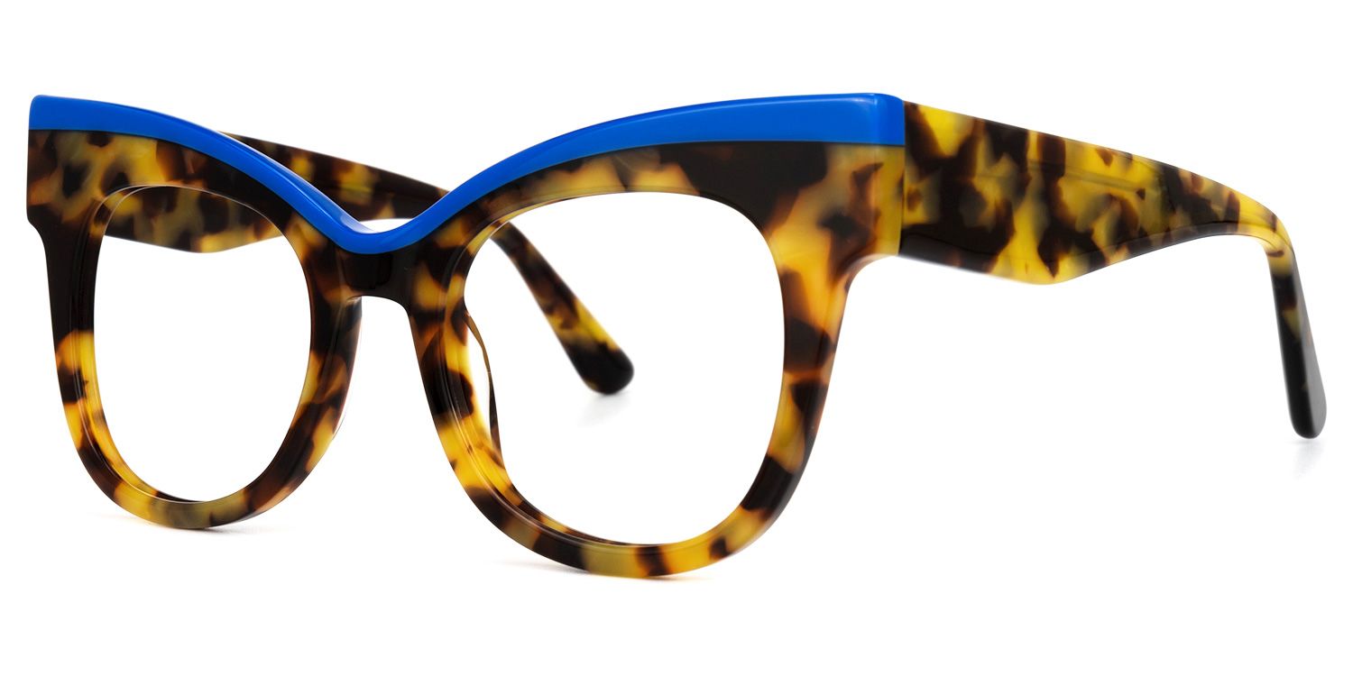 Rudell - Browline Yellow/Tortoise Eyeglasses by Vooglam - Front View