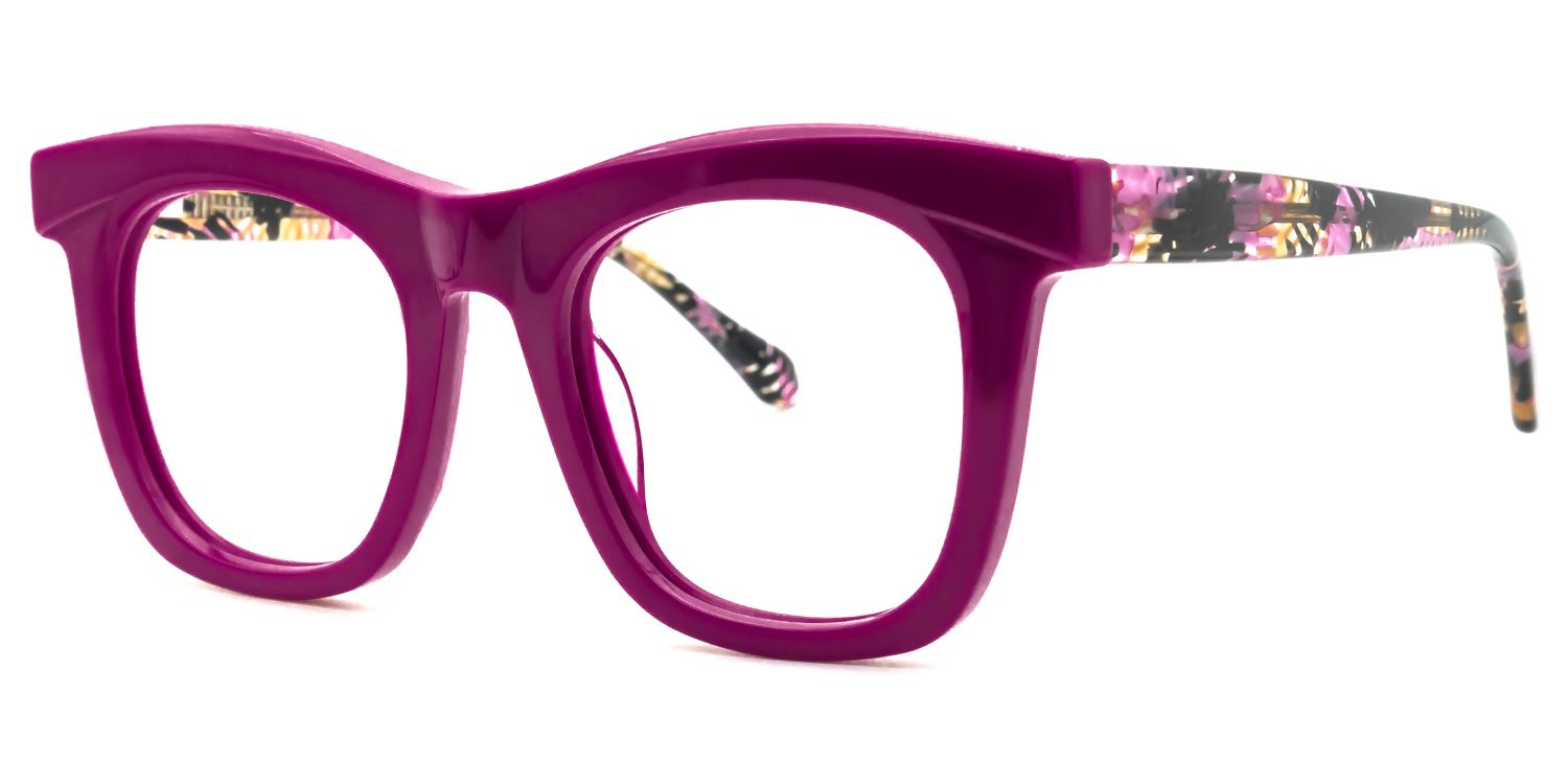 Jamaica - Square Purple Eyeglasses | Vooglam Front View
