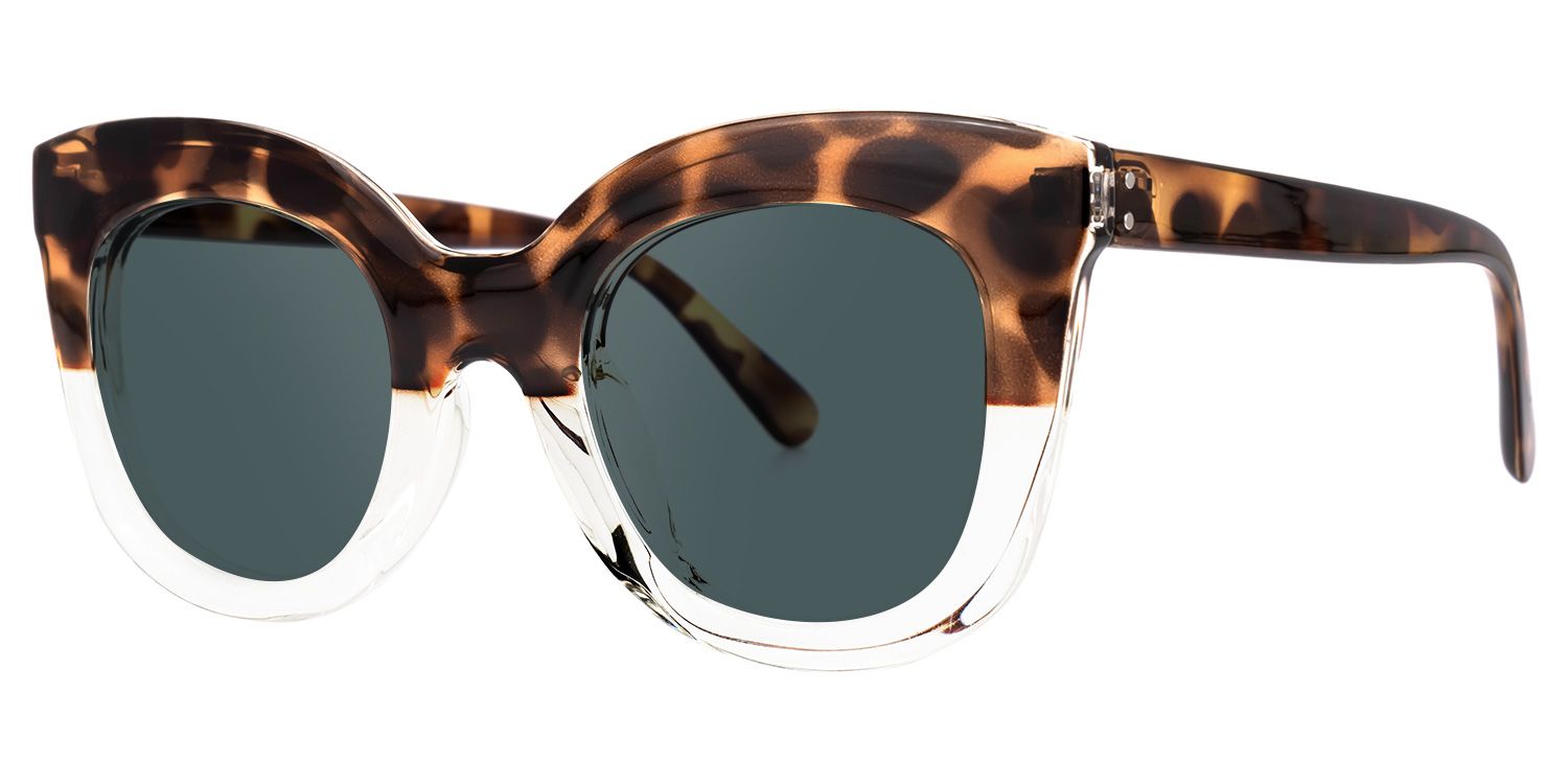 Sindy - Cat Eye Tortoise Two-tone Sunglasses | Vooglam Front View