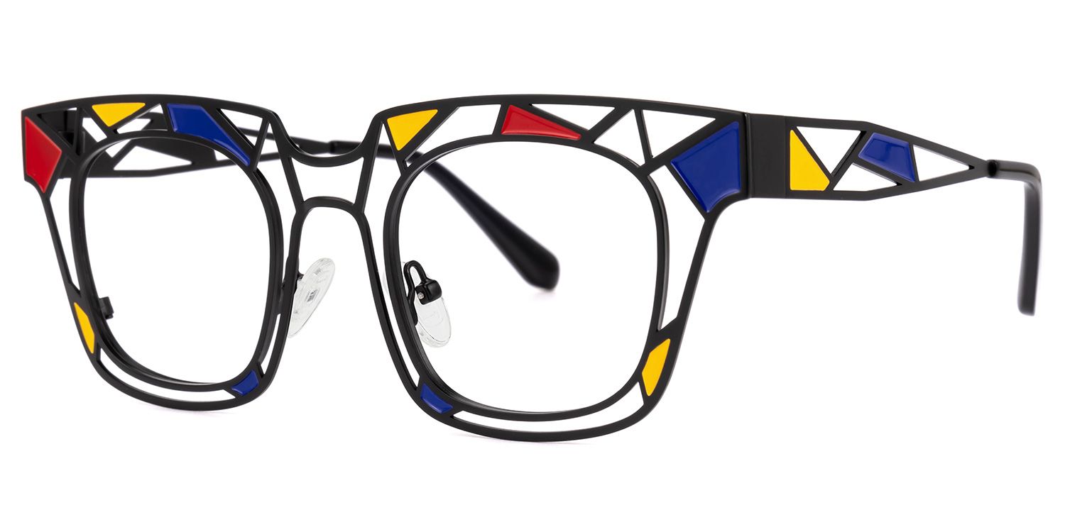 Mondrian - Art Inspired Square Glasses | Vooglam Front View