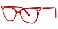 Prianti - Cat Eye Red Eyeglasses | Vooglam Front View
