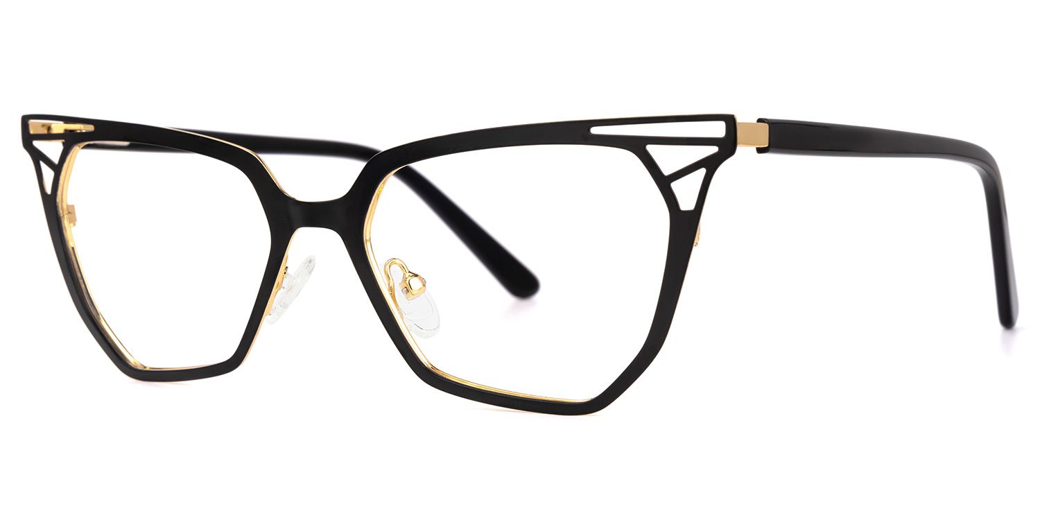 Prianti - Cat Eye Black Eyeglasses | Vooglam Front View