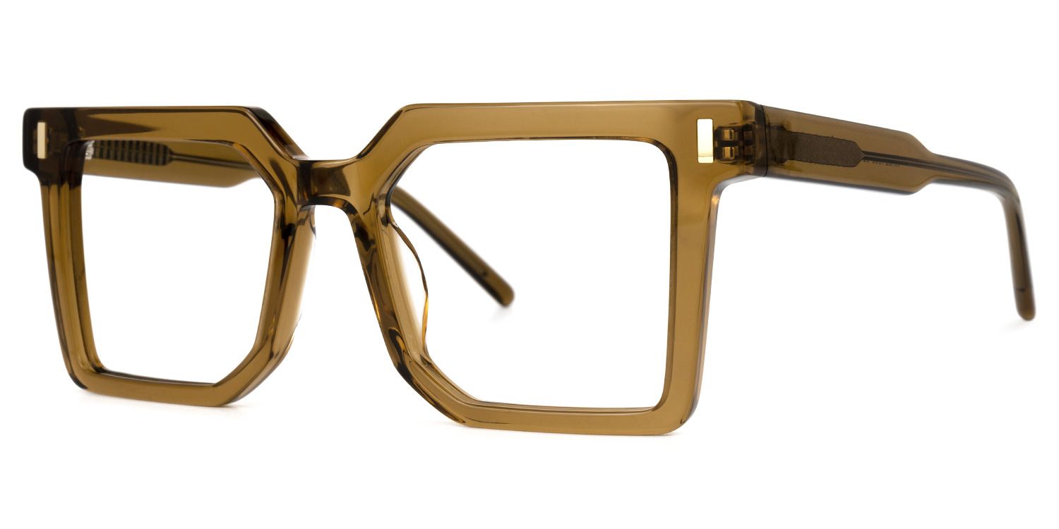 Nadie - Square Brown Eyeglasses | Vooglam Front View