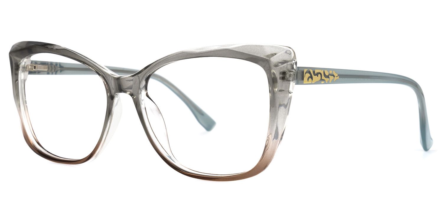 Namid - Butterfly Grey Eyeglasses by Vooglam - Front View