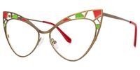Idaliz - Cat Eye Gold Eyeglasses | Vooglam Front View