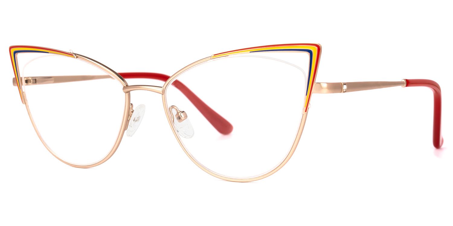 Abarne - Cat Eye Red Eyeglasses | Vooglam Front View
