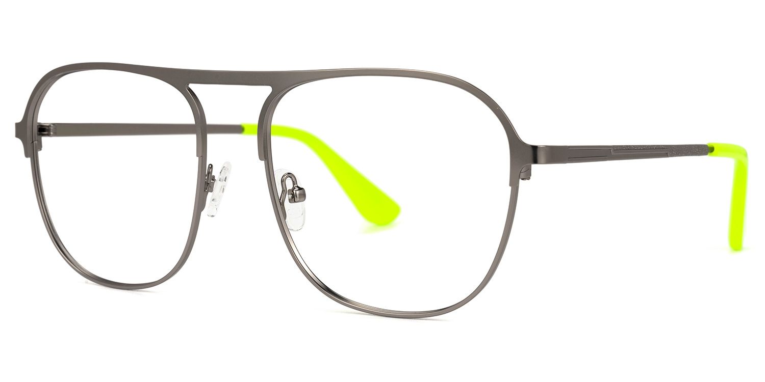 Abdalah - Aviator Grey Eyeglasses | Vooglam Front View