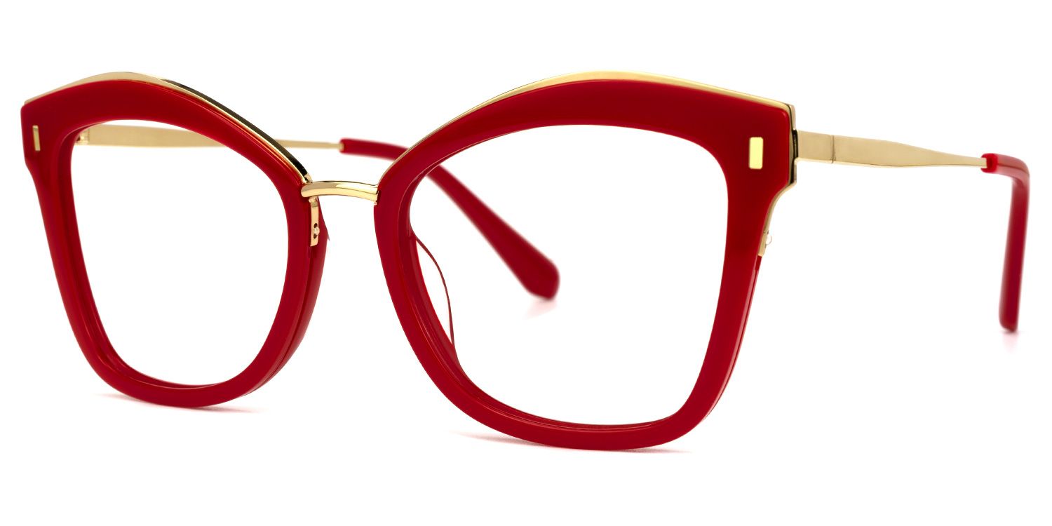 Abbey - Butterfly Red Eyeglasses | Vooglam Front View
