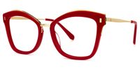 Abbey - Butterfly Red Eyeglasses | Vooglam Front View