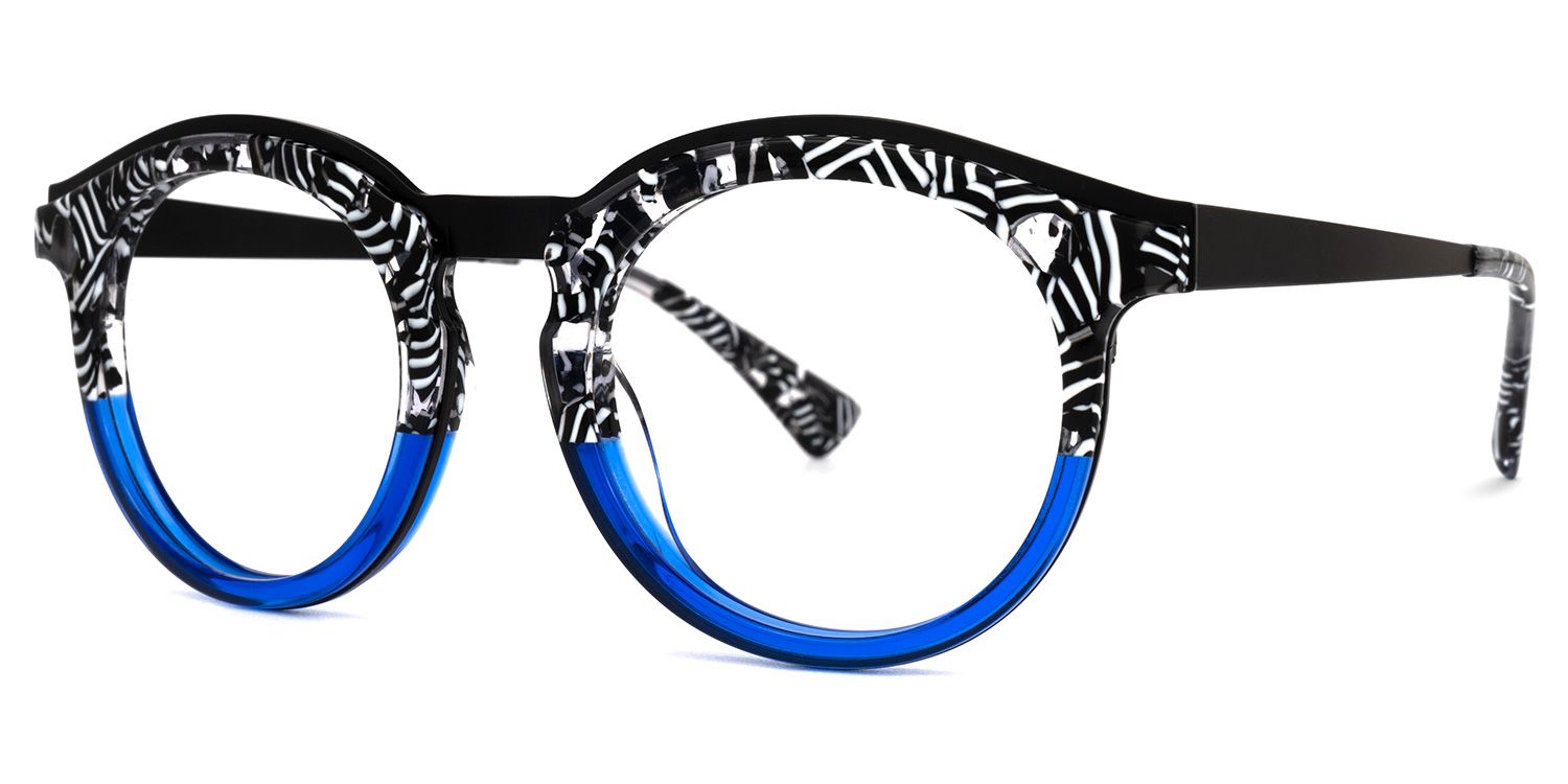 Vianney - Round Animal Two-tone Eyeglasses by Vooglam - Front View