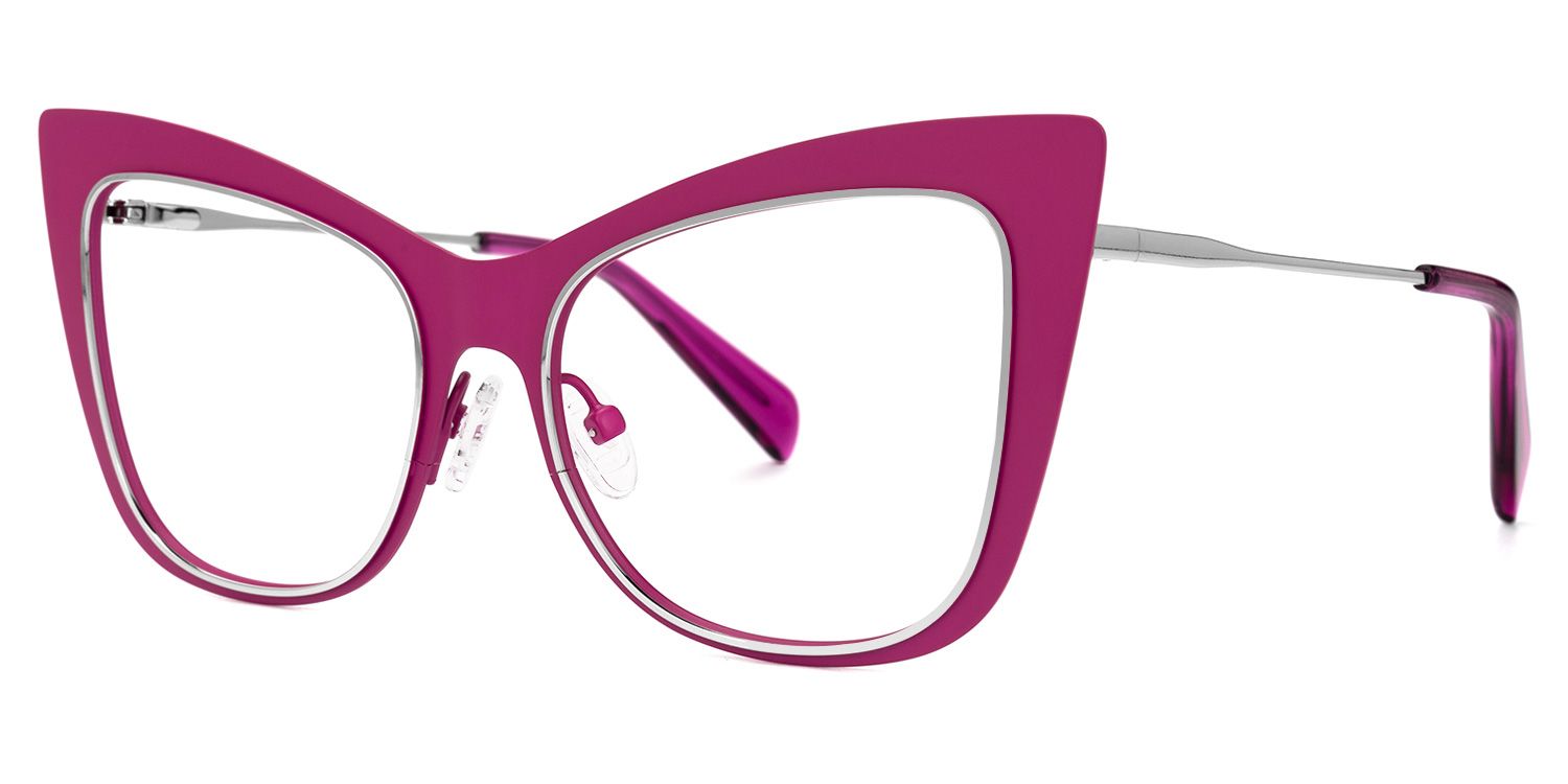 Abiba - Cat Eye Purple Eyeglasses | Vooglam Front View