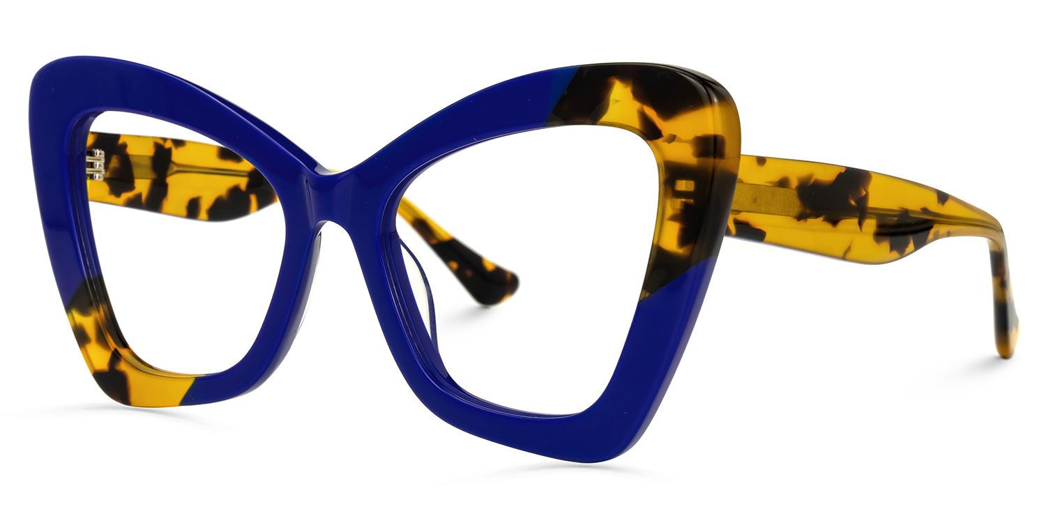Aceso - Butterfly Blue/Tortoise Eyeglasses by Vooglam - Front View