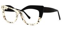 Marian - Geometric Black Eyeglasses | Vooglam Front View