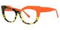 Marian - Geometric Orange Eyeglasses | Vooglam Front View