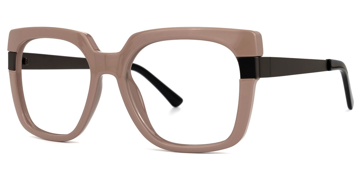 Abeni - Square Brown Eyeglasses | Vooglam Front View