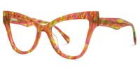 Adamaris - Cat Eye Red/Floral Eyeglasses | Vooglam Front View