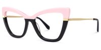 Lunsford - Cat Eye Pink/Black Two-tone Eyeglasses | Vooglam Front View