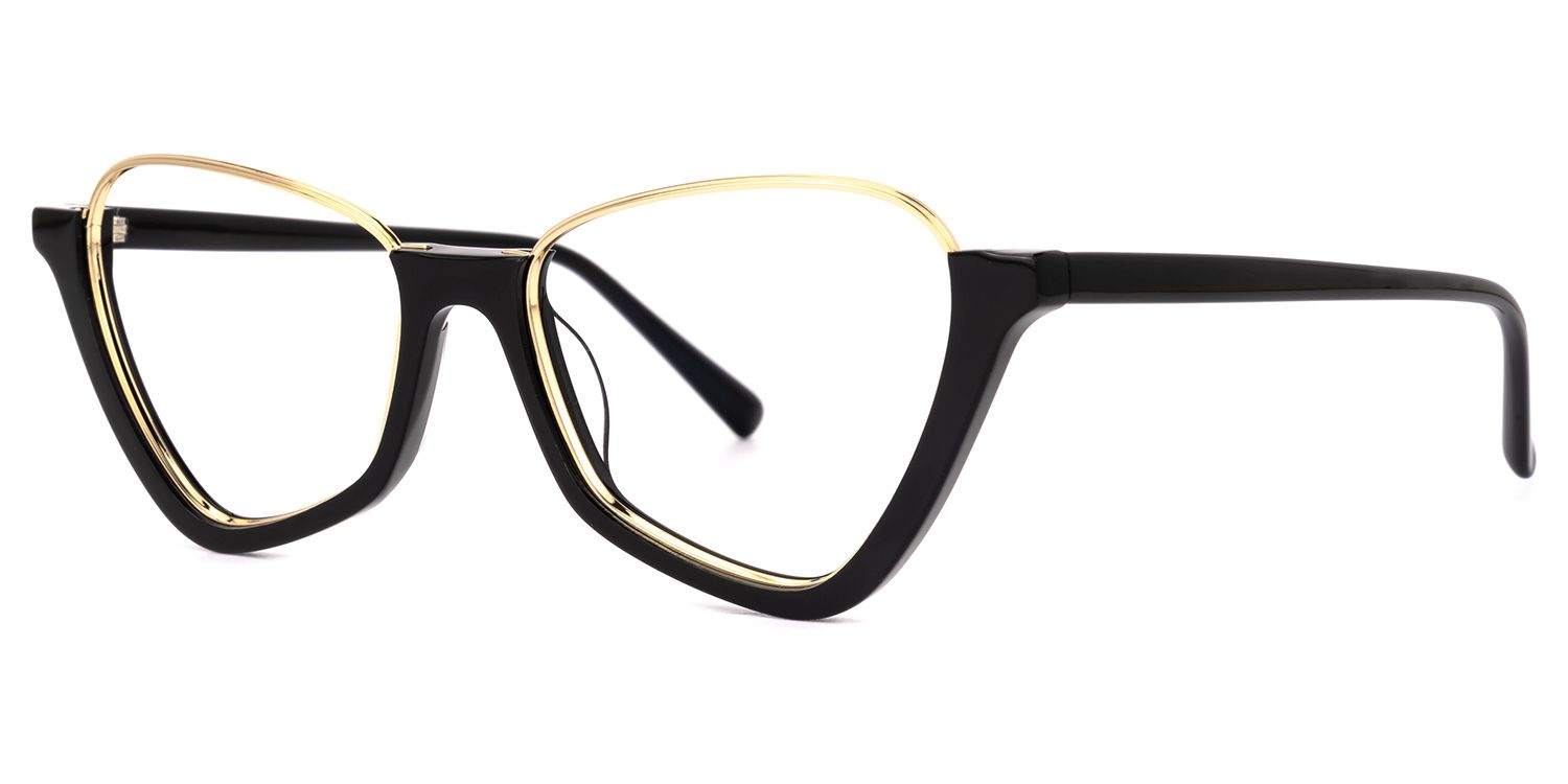 Adelio - Geometric Black Eyeglasses | Vooglam Front View
