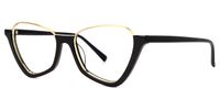 Adelio - Geometric Black Eyeglasses | Vooglam Front View