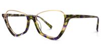 Adelio - Geometric Green/Tortoise Eyeglasses | Vooglam Front View