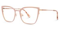 Adeliza - Rectangle Pink Eyeglasses | Vooglam Front View